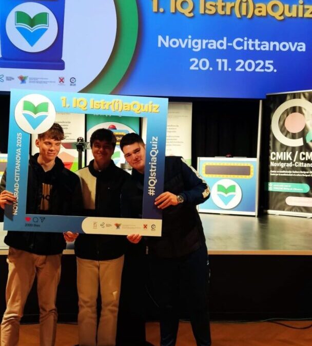 Luka Etinger,Ivan Jurič,Dani Milošević zasjali i osvojili 3. mjesto u finalu IQ Istr(i)aQuiz